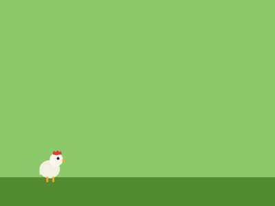 A chicken sprite walked around a game window